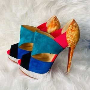 Christian Louboutin “Pitou” Python Pumps Authentic Size 37.5